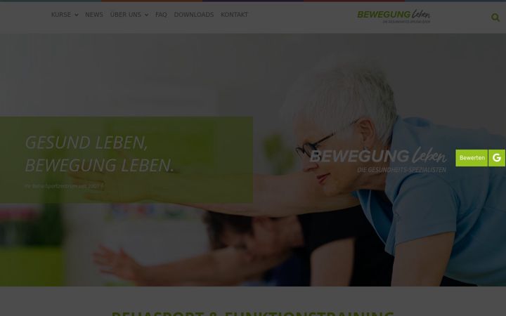 Snímek obrazovky bewegungleben.de