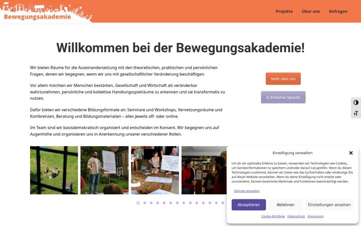 Snímek obrazovky bewegungsakademie.de
