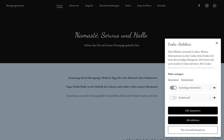 Screenshot of bewegungsauszeit.com