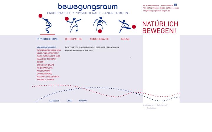 Screenshot of bewegungsraum-bingen.de
