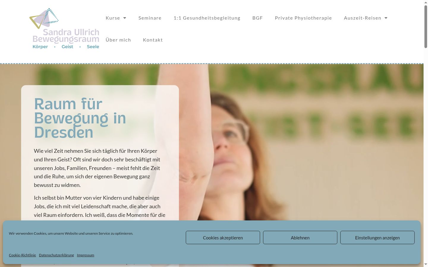 Screenshot des Einwilligungsbanners vor jeglicher Interaktion