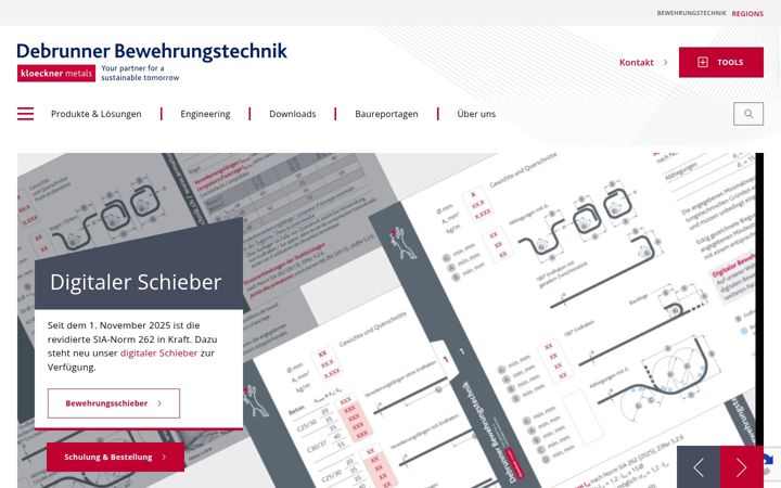 Screenshot of bewehrungstechnik.ch