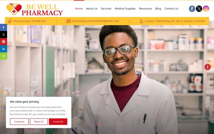 Screenshot di bewellpharmacy.net