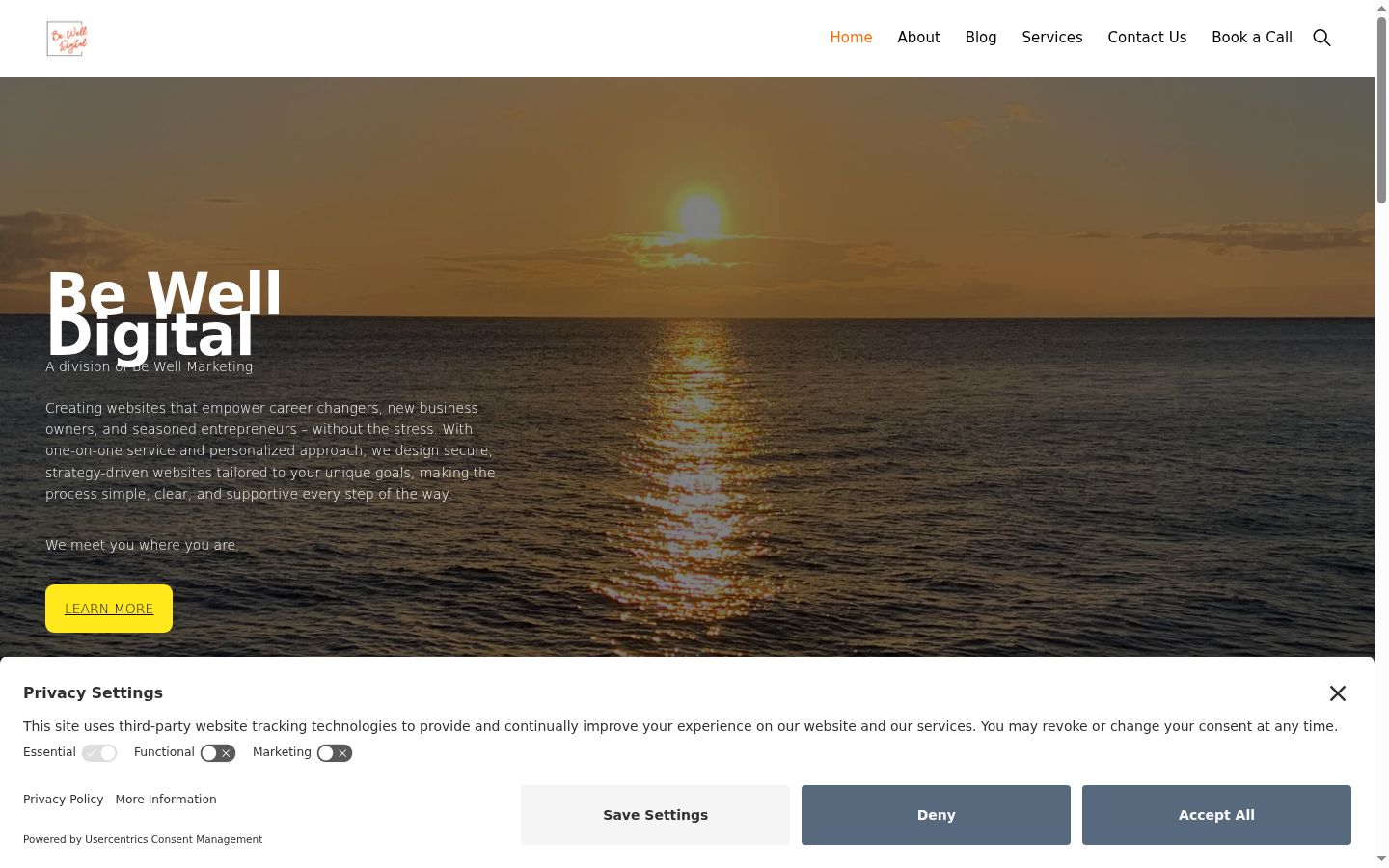 Screenshot del banner di consenso mostrato prima di qualsiasi interazione