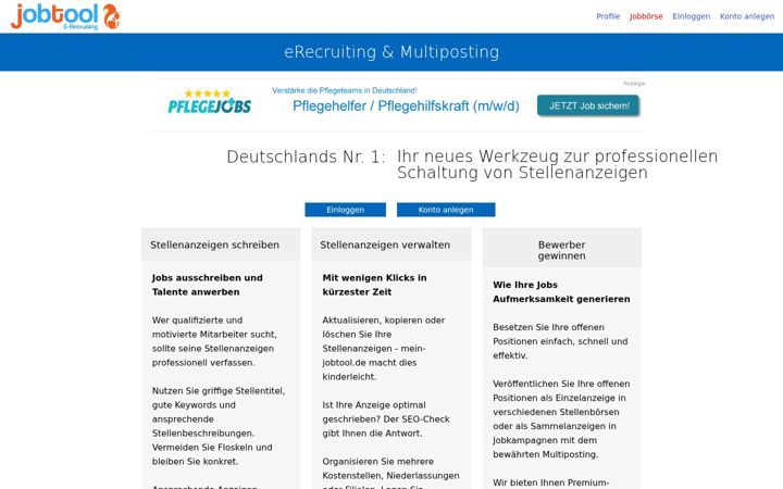 Screenshot of bewerben-hier.de