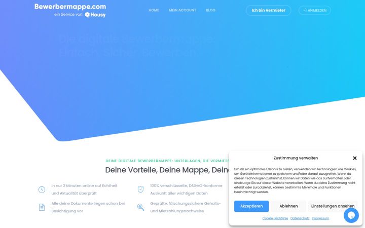 Screenshot of bewerbermappe.com