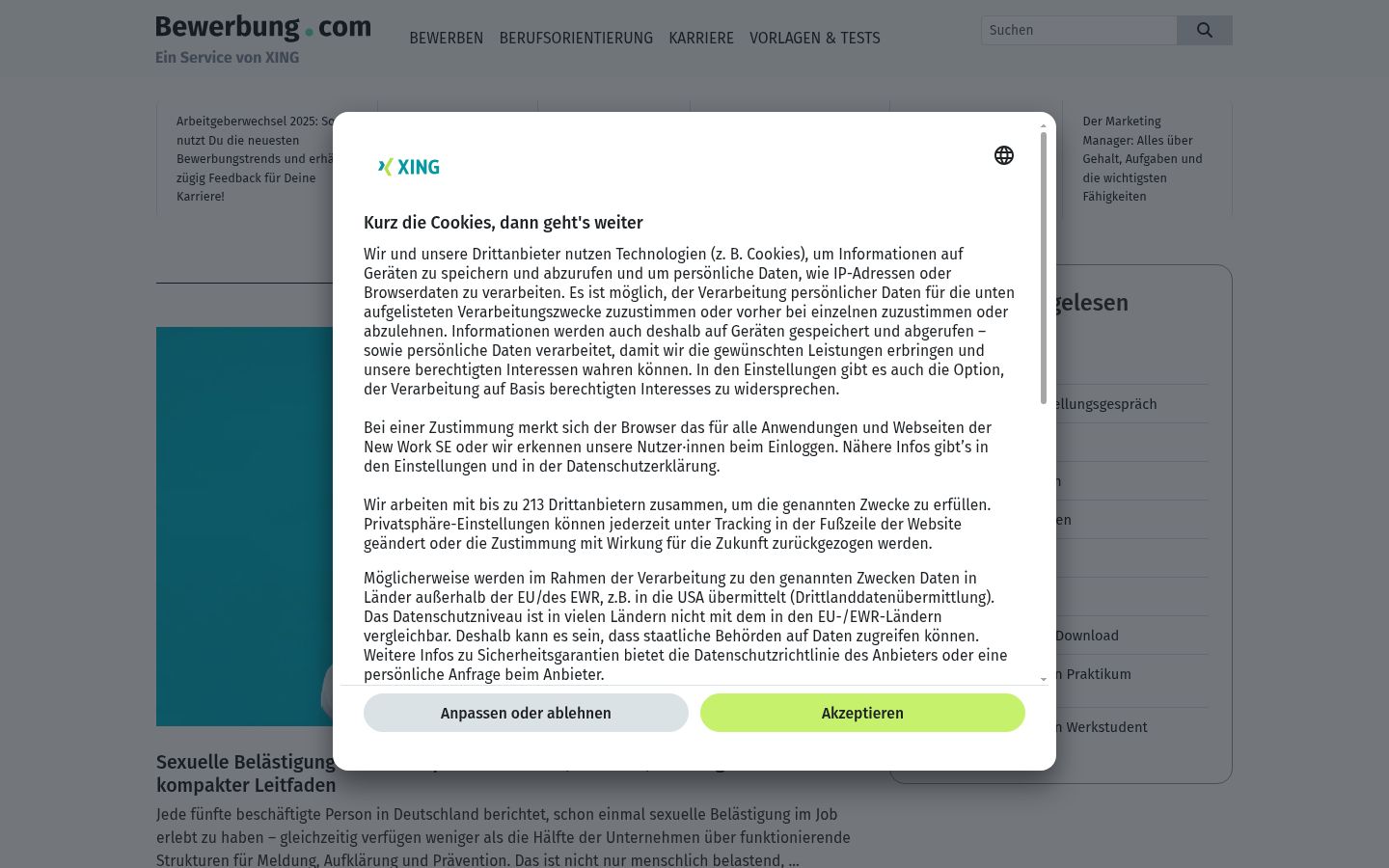 Screenshot tal-banner tal-kunsens muri qabel kwalunkwe interazzjoni