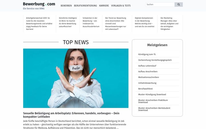 Screenshot of bewerbung.com