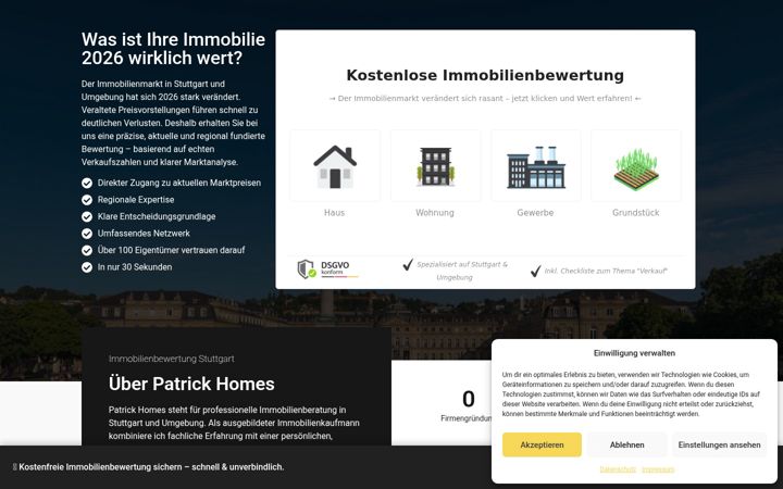 Screenshot of bewertung-patrickhomes.de