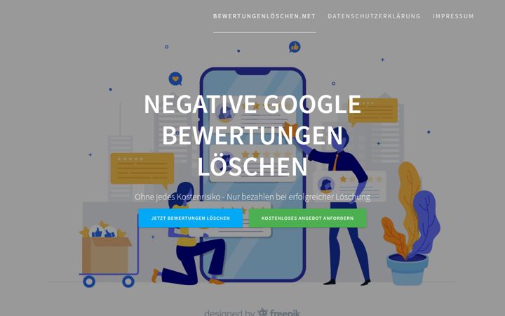 Screenshot of bewertungenloeschen.net