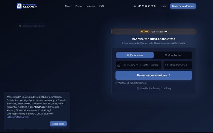 Screenshot of bewertungs-cleaner.com