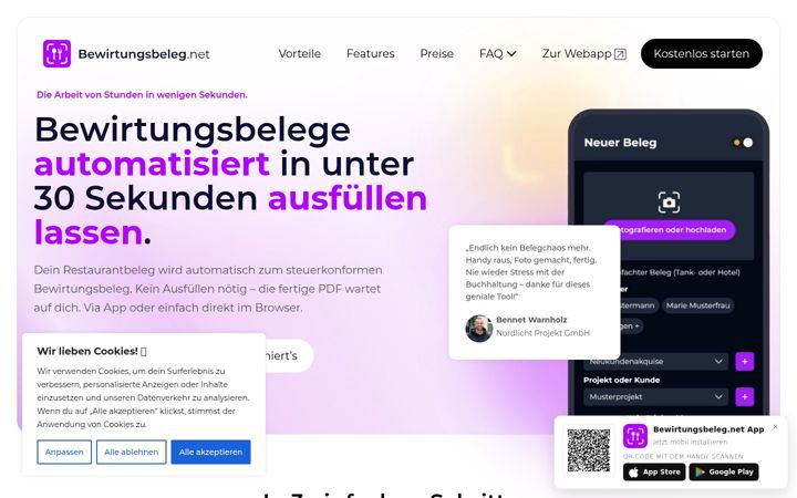 Screenshot di bewirtungsbeleg.net