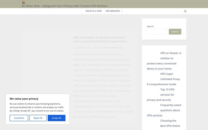 Screenshot of bewisernow.com