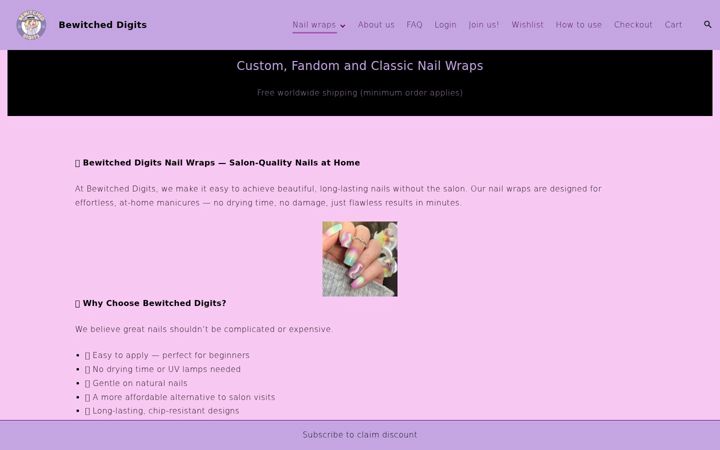 Screenshot of bewitcheddigits.com