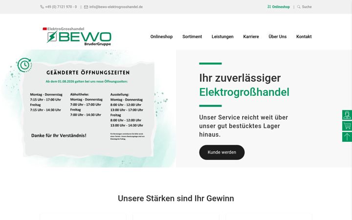 Screenshot of bewo-elektrogrosshandel.de