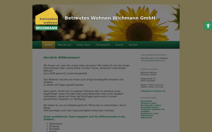 Skærmbillede af bewo-wichmann.de