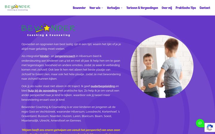 Screenshot of bewonder-kindercoaching.nl