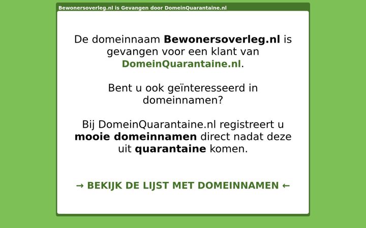 Screenshot of bewonersoverleg.nl