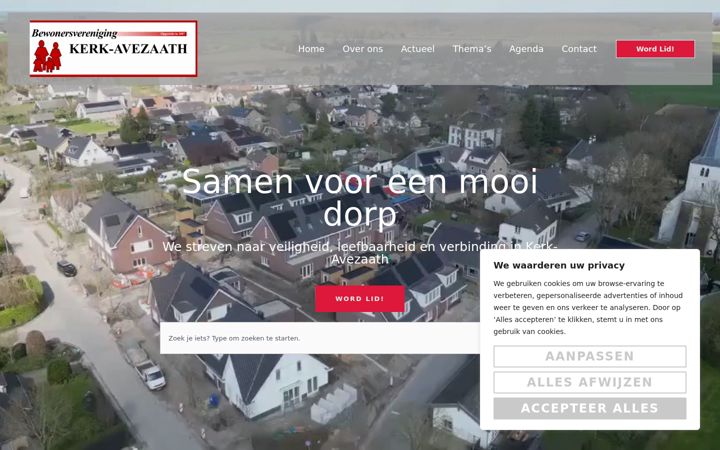 Ekrānuzņēmums no bewonersverenigingkerkavezaath.nl