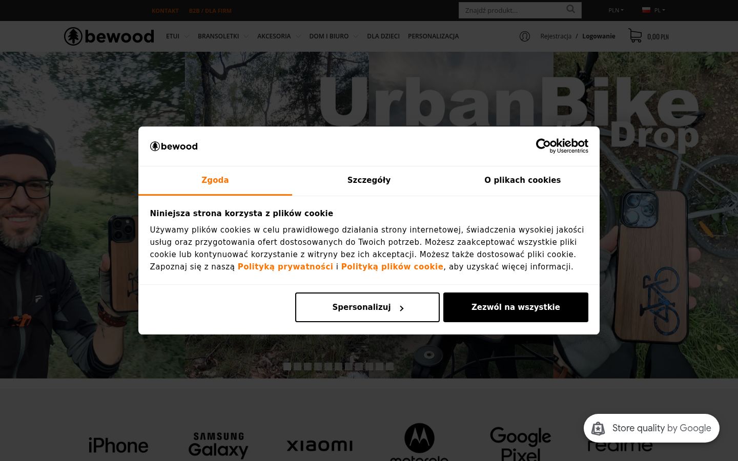 Ekrānuzņēmums ar piekrišanas baneri, kas tika rādīts pirms jebkādas mijiedarbības