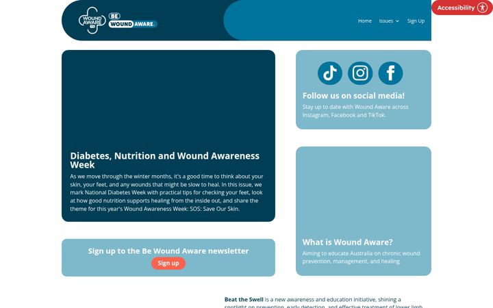 Screenshot of bewoundaware.org