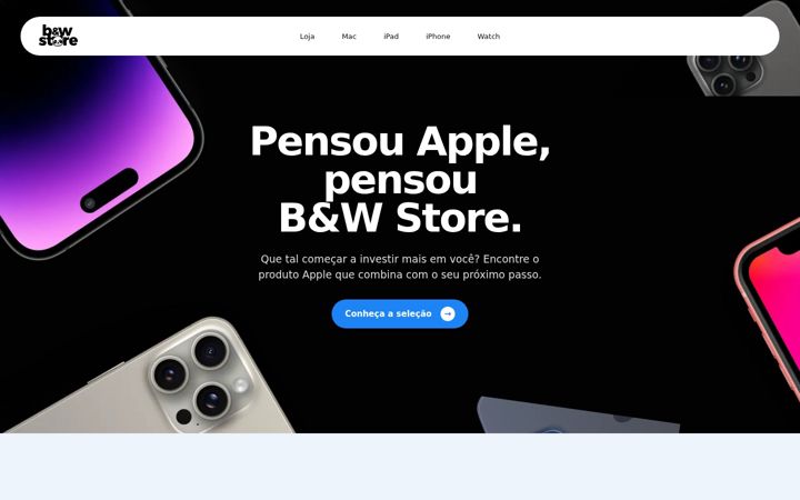 Screenshot stránky bewstore.com.br