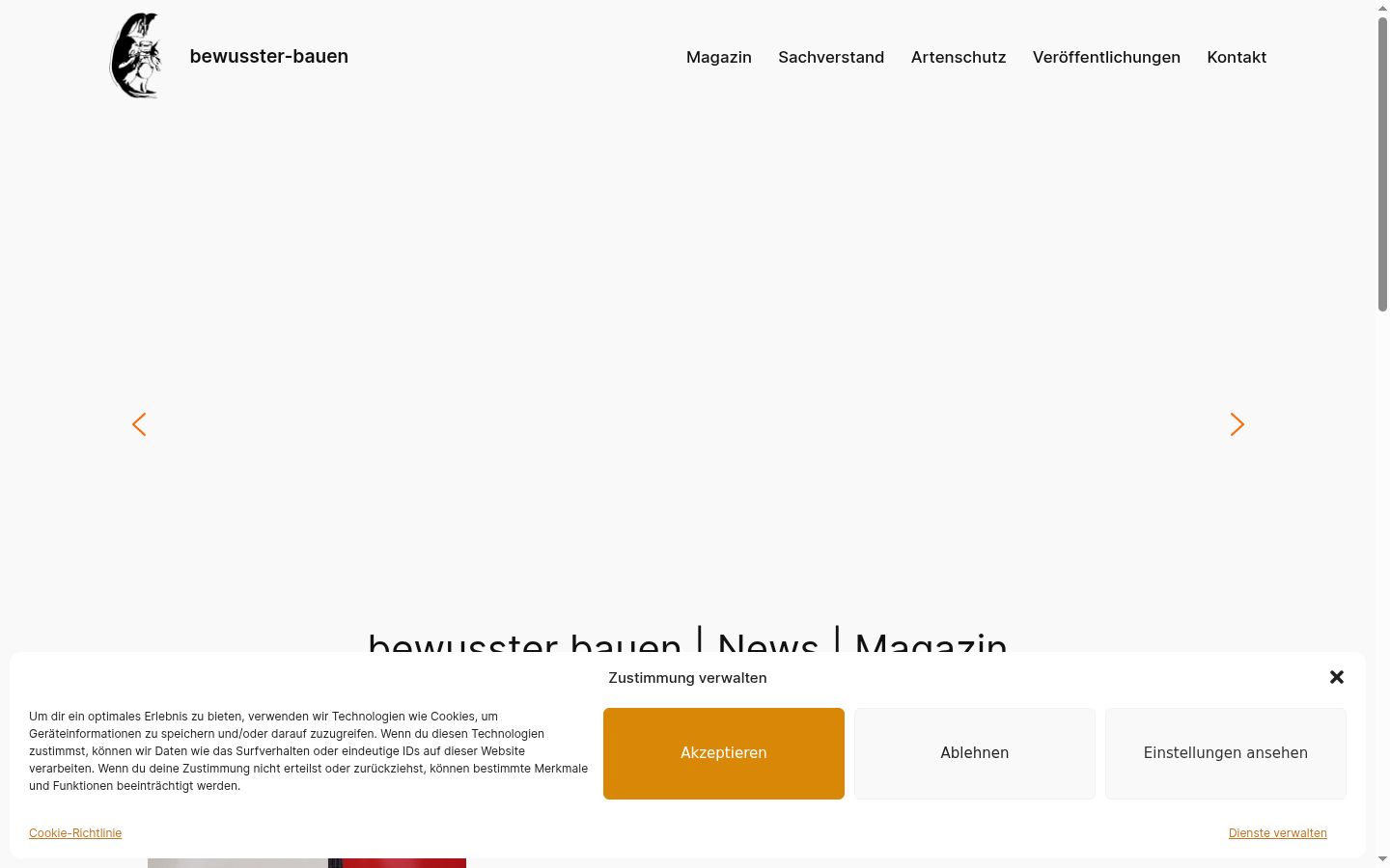 Captura de ecrã do banner de consentimento apresentado antes de qualquer interação