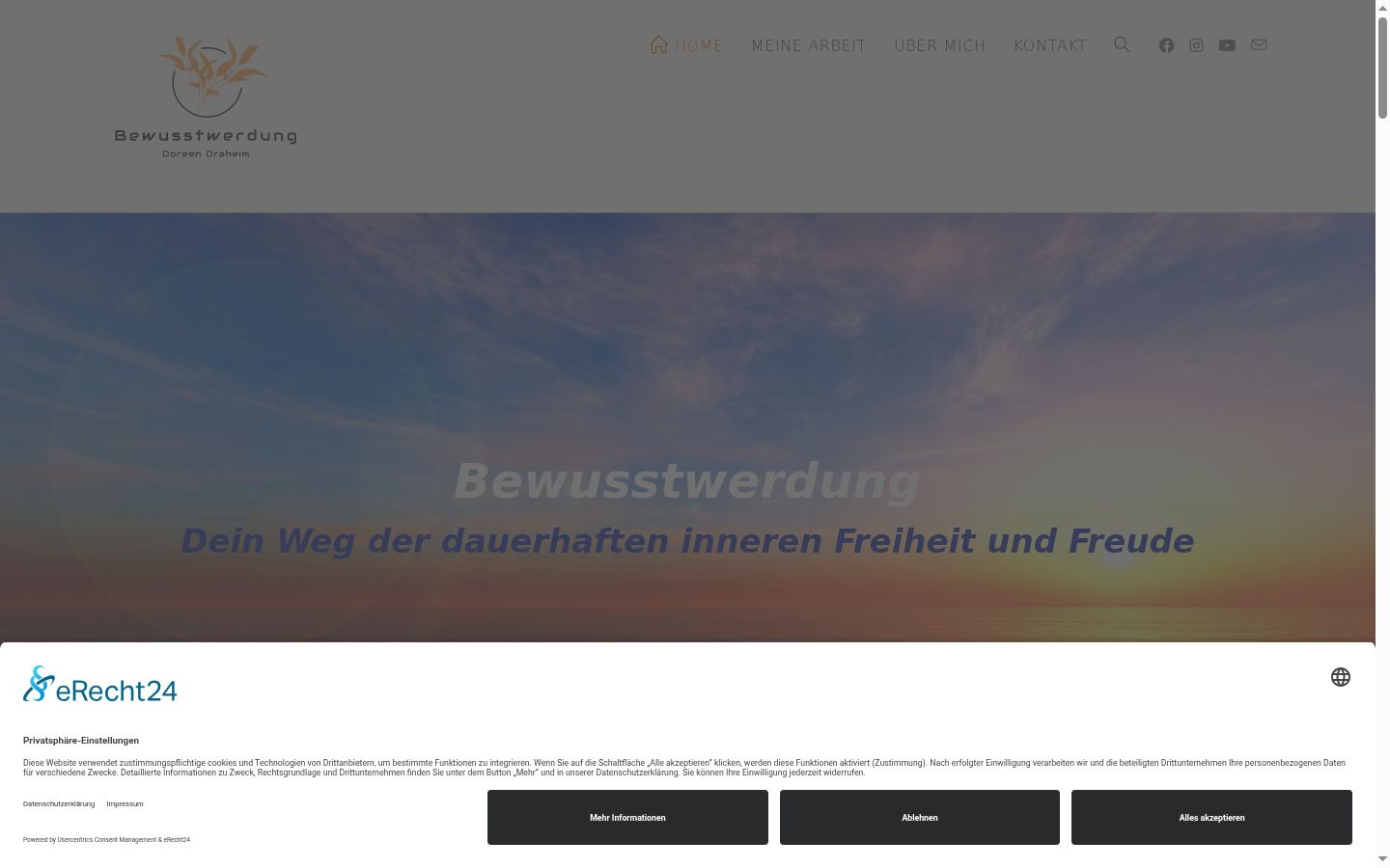 Screenshot tal-banner tal-kunsens muri qabel kwalunkwe interazzjoni
