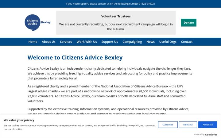 Zrzut ekranu bexleycab.org.uk