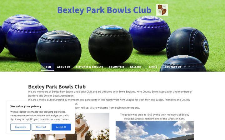 Screenshot of bexleyparkbowlsclub.co.uk