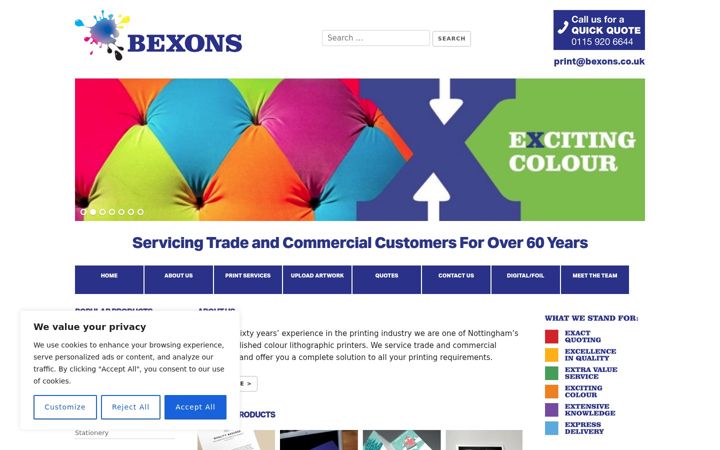 Screenshot von bexons.co.uk