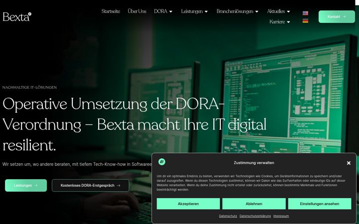 Screenshot of bexta.de
