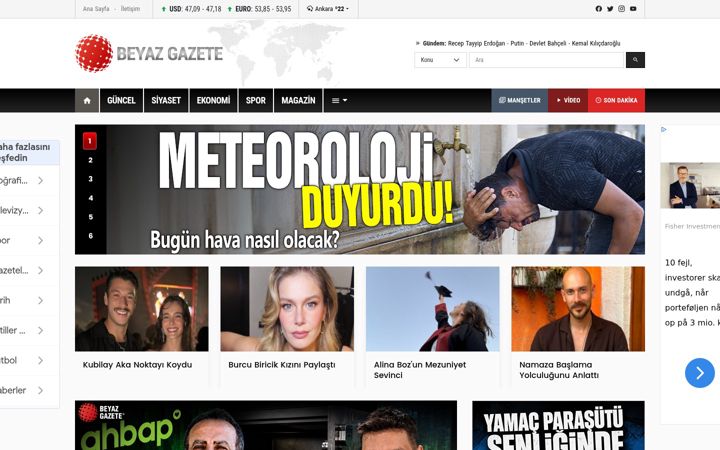 Screenshot of beyazgazete.com