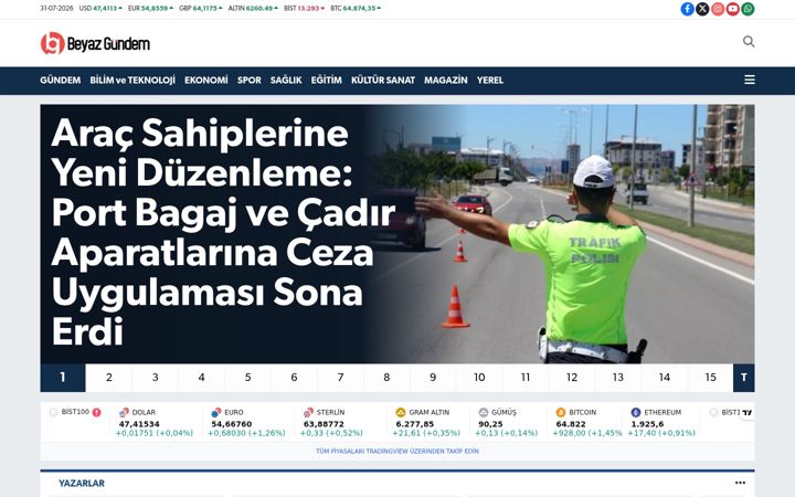 Screenshot of beyazgundem.com