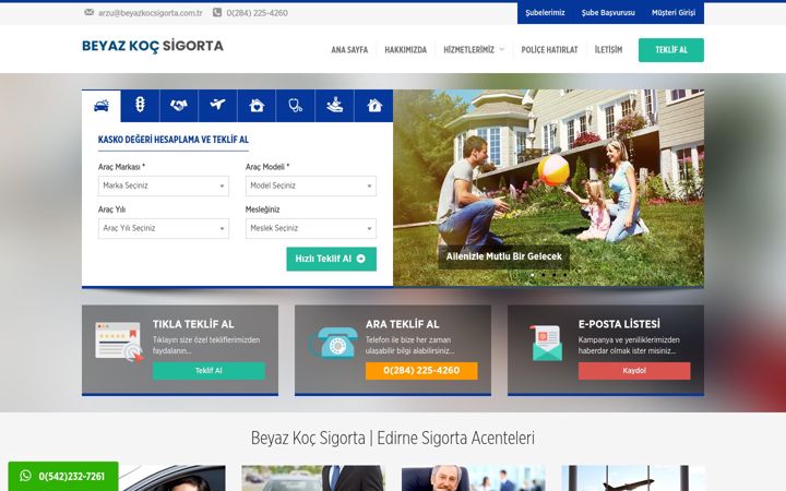 Screenshot of beyazkocsigorta.com.tr