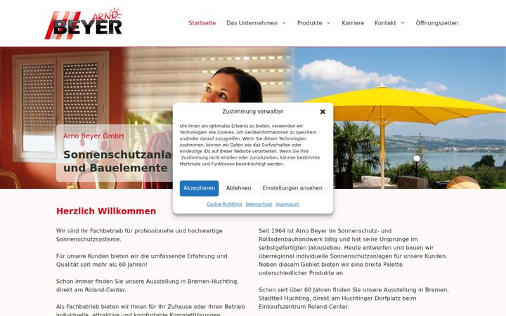 Screenshot of beyer-markisen.de