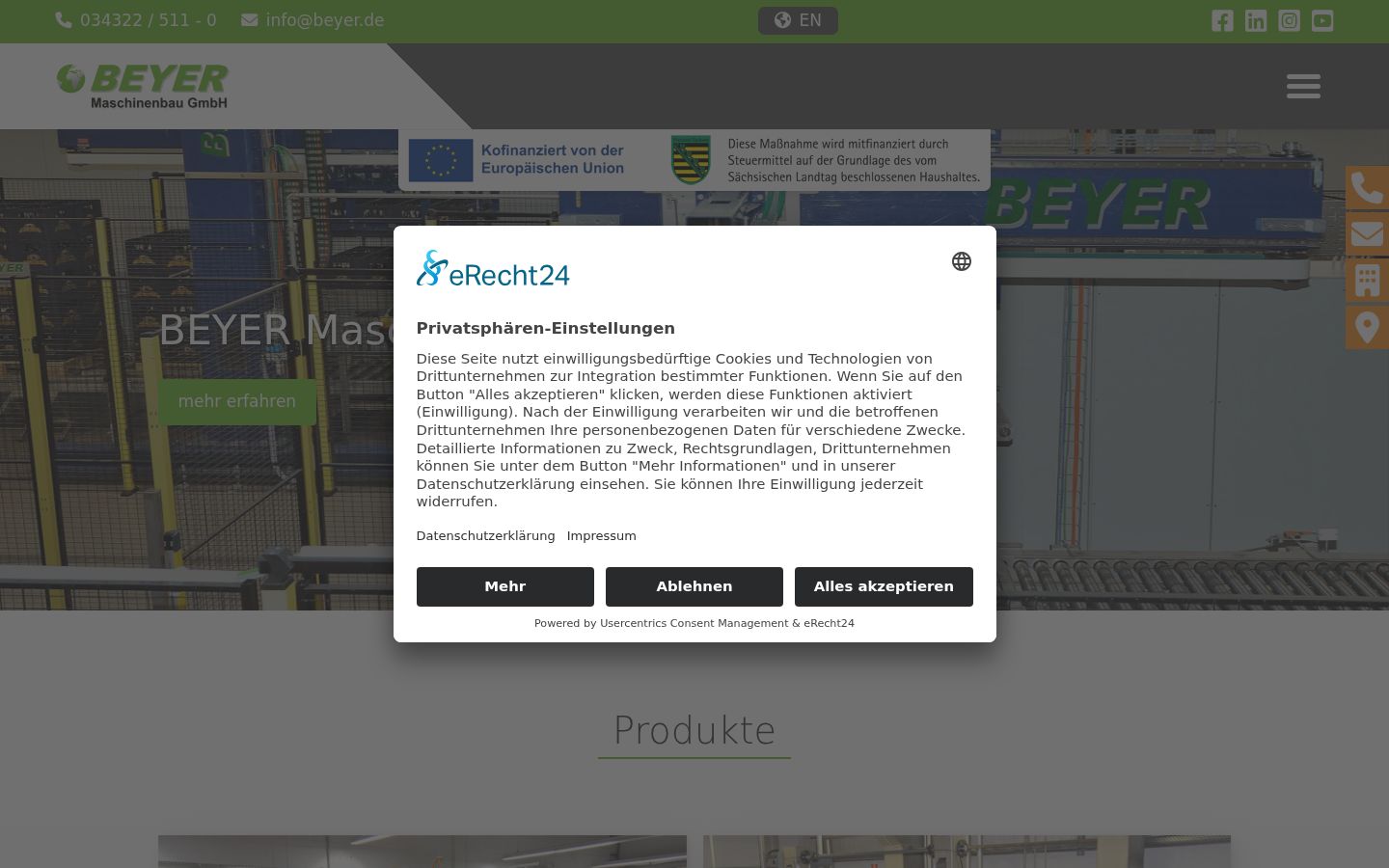 Screenshot del banner di consenso mostrato prima di qualsiasi interazione