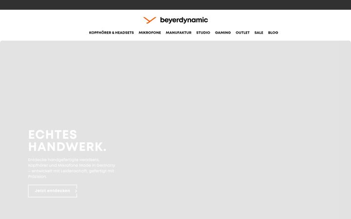 Screenshot of beyerdynamic.de