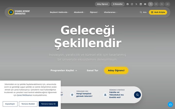 Screenshot von beykent.edu.tr