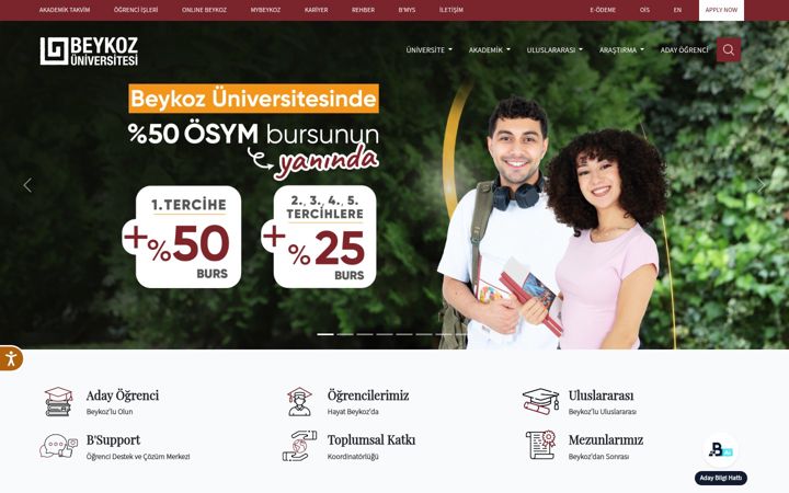Screenshot of beykoz.edu.tr
