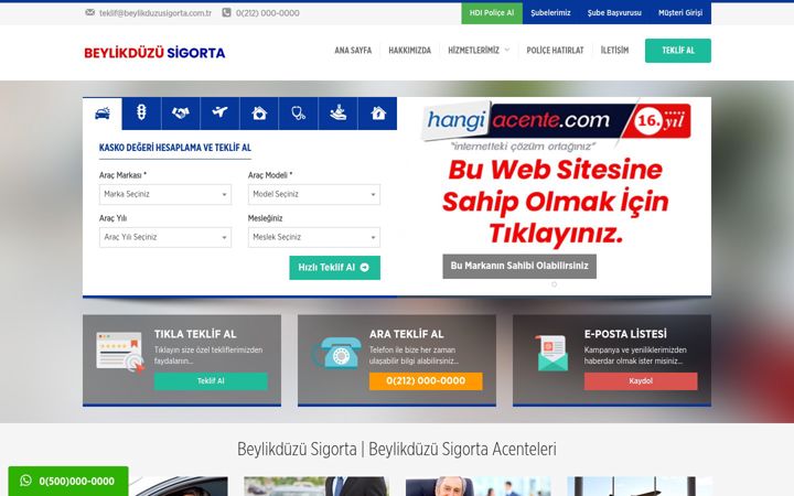 Screenshot of beylikduzusigorta.com.tr