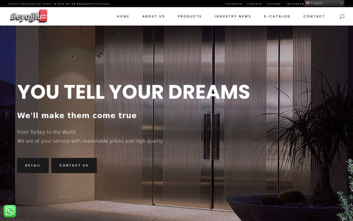 Screenshot of beyoglusteeldoor.com