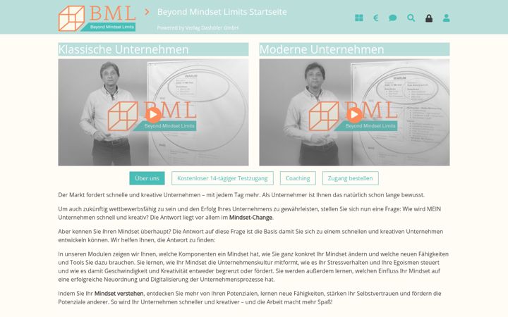 Skærmbillede af beyond-mindset-limits.de