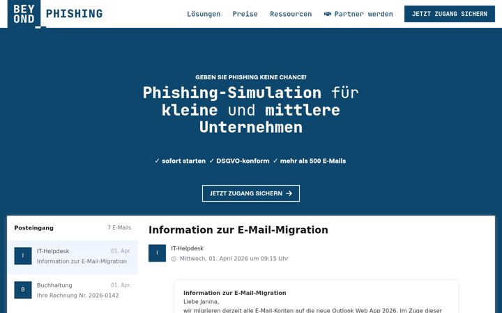 Screenshot of beyond-phishing.de