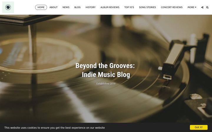 Capture d'écran de beyond-the-grooves.co.uk