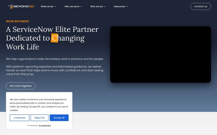 Screenshot of beyond20.com