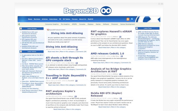 Screenshot of beyond3d.com