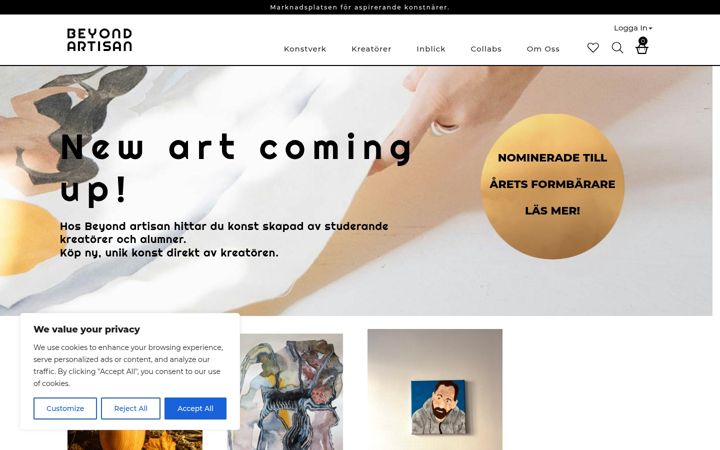 Screenshot of beyondartisan.se