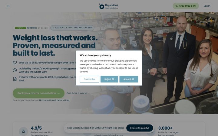 Screenshot of beyondbmi.ie