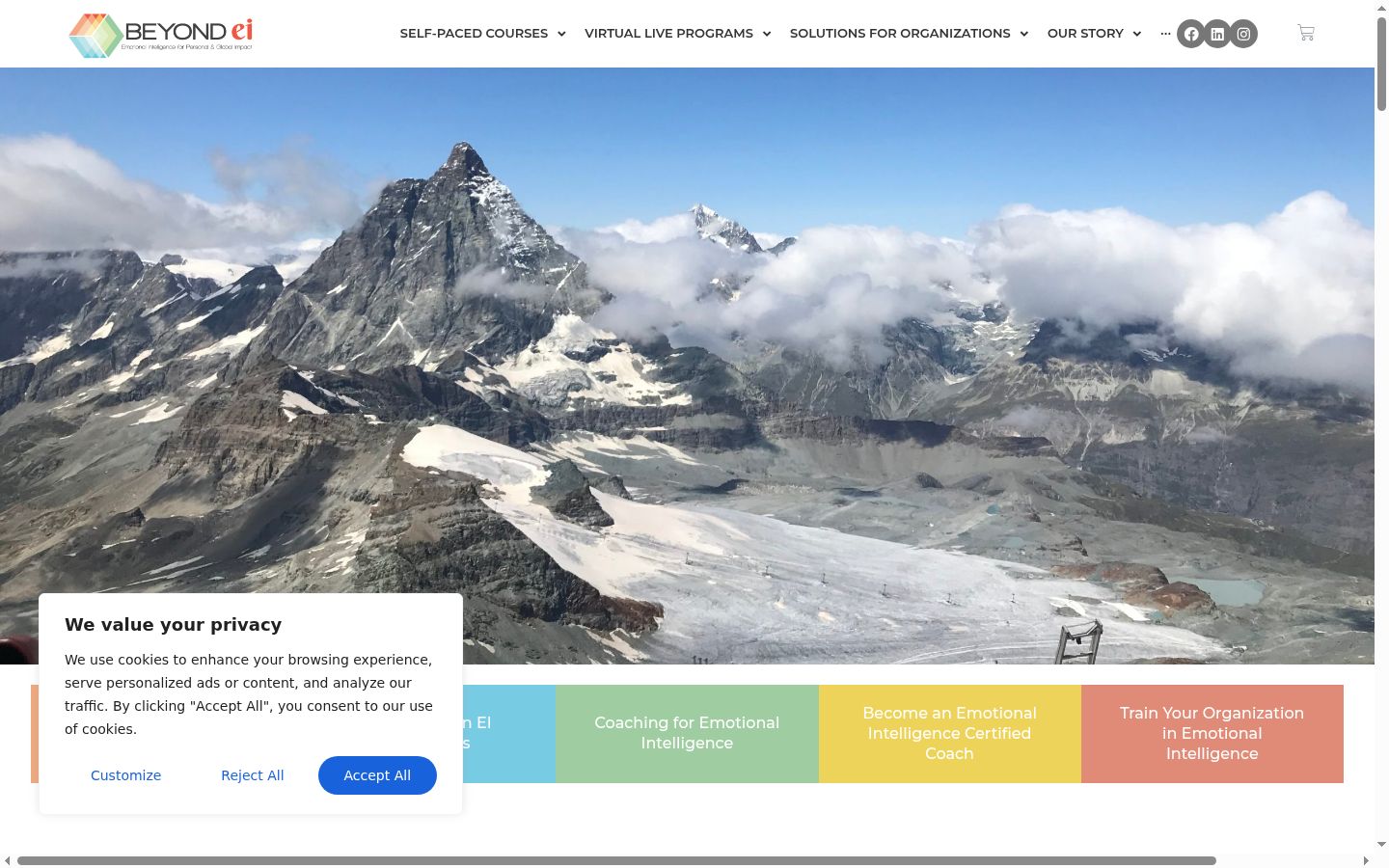 Screenshot del banner di consenso mostrato prima di qualsiasi interazione